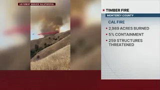 Timber Fire in Big Sur jumps to nearly 3,000 acres