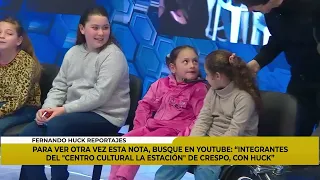 MEMBERS OF THE "LA ESTACIÓN" CULTURAL CENTER OF CRESPO, WITH HUCK