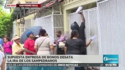 Supuesta entrega de bonos desata la ira de los sampedranos.
