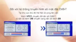 Hướng dẫn cách dò tần số phát sóng mới kênh VTC1 và VTC7