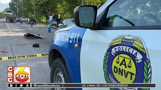 Fatal accidente en San Pedro Sula: Muere motociclista embestido por vehículo pesado