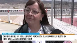 Chimbas: En el día de la lealtad peronista, inauguraron un busto en homenaje a Juan Domingo Peron