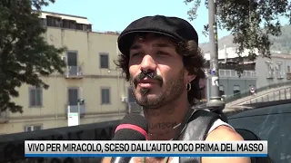 Terremoto, vivo per miracolo: sceso dall'auto poco prima del crollo del masso
