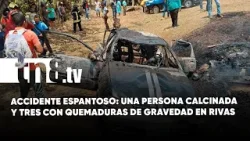 ¡Desgracia en Rivas! Dos personas mueren calcinadas, el carro prendió en llamas