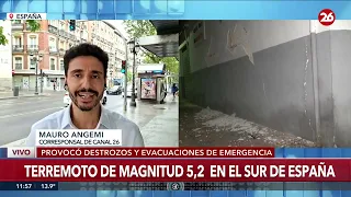 🚨 ESPAÑA | Un terremoto de magnitud 5 sacudió Granada y dejó importantes daños