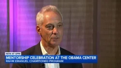 Rahm Emanuel visits Obama Center to highlight mentoring program, weigh future political plans
