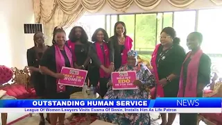 League Of Women Lawyers Visits Esama Of Benin, Installs Him As Life Patron