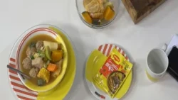 Chef prepares beef meatball soup and uses egg to keep the meat from falling apart