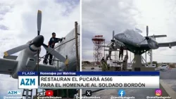 Restauran el Pucará a566 para el homenaje al soldado Bordón