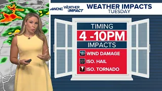 Weather Impact Alert: Strong storms Tuesday afternoon with damaging winds, isolated tornado