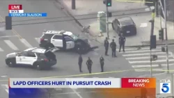 2 LAPD officers hurt in South L.A. pursuit crash