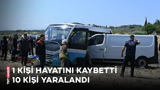 Manisa'da midibüsle panelvan çarpıştı