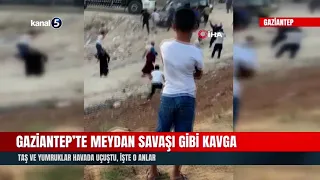 Brawl Like a Battlefield in Gaziantep! Stones and Fists Flew, Here Are Those Moments