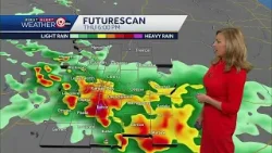 Thursday's remaining rain will be rumbly, but not severe. Friday is concerning