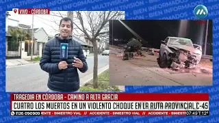 Córdoba | TRAGEDIA EN LA RUTA: CUATRO MUERTOS