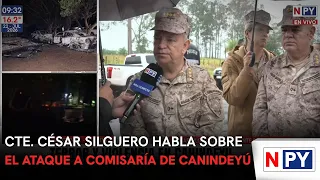 Cmdr. César Silguero speaks on the attack at the Canindeyú police station