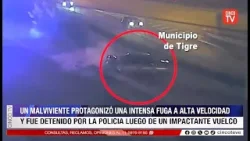 CINCO TV - ESCAPABA DE LA POLICÍA, PERDIÓ EL CONTROL Y VOLCÓ EN DON TORCUATO