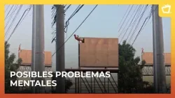 Alarma en rotonda La Virgen por hombre que arriesga su vida en puente peatonal