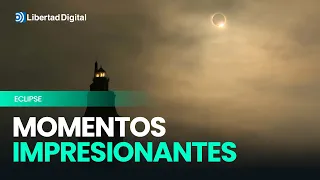 Eclipse solar en Galicia: espectáculo y emoción a pesar de las nubes