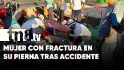 Doña Petronila con fractura en su pierna tras accidente en Carretera Nueva a León