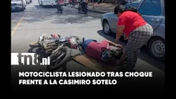 Motociclista resulta lesionado tras choque frente a Universidad Casimiro Sotelo