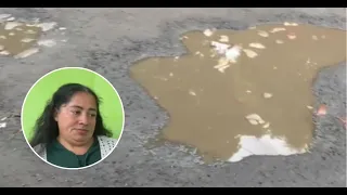 Lambaré: vecinos denuncian calle destruida y agua servida a metros de un colegio