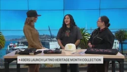 49ers show KRON4's Justine Waldman the new collection for "Los Fieles", aka The Faithful