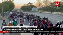 La caravana migrante en Chiapas rechaza el programa de AMLO