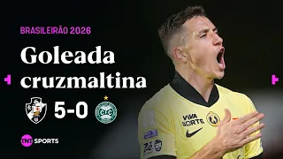 VASCO GOLEIA, VENCE TERCEIRA SEGUIDA E DORME FORA DO Z4  DO BRASILEIRÃO | VASCO 5 X 0 CORITIBA
