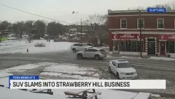 VIDEO: Driver crashes SUV into KCK upholstery business