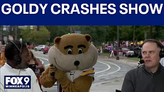 Goldy crashes Gopher Pre-Game show