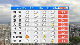[Kinki Weather] 9/13 (Sun) Afternoon: Scattered Showers