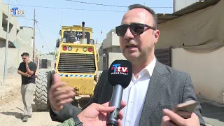 Infrastructure and asphalt work begins in the Bedir district of Kirkuk.