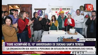 CINCO TV - DUCHAS SANTA TERESA CELEBRÓ SU 10° ANIVERSARIO JUNTO AL ACOMPAÑAMIENTO TIGRE