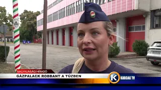 GÁZPALACK ROBBANT A TŰZBEN