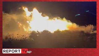 Një zjarr i përmasave të konsiderueshme vijon të jetë aktiv në zonën e Llamanit në Vlorë