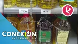 Un supermercado encadena el aceite de oliva para evitar robos | Conexión Extermadura