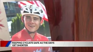 A nonprofit reminds drivers to watch for cyclists in the dark