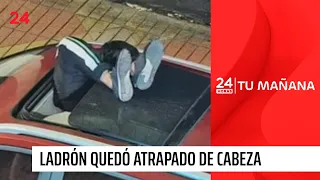 Upside down: Thief gets stuck trying to steal a car in Antofagasta | 24 Horas TVN Chile
