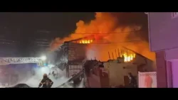 NY firefighters tackle blaze in freezing temperatures