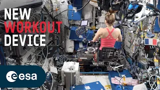 Sophie activates ESA's new space exercise device
