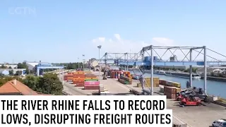 The River Rhine falls to record lows, disrupting freight routes