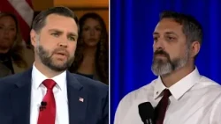 Watch: Man whose wife died in Iran strike confronts Vance on "fundamental failures"