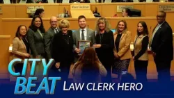 City Beat:  Law Clerk Dives In To Save Judge And Becomes Law Clerk Hero