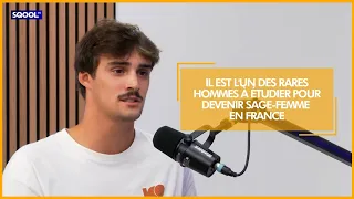 He is one of the few men studying to become a midwife in France