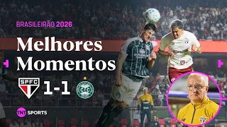 PABLO MAIA MARCA GOLAÇO, MAS SÃO PAULO FICA NO EMPATE E SEGUE SEM VENCER | SÃO PAULO 1 X 1 CORITIBA