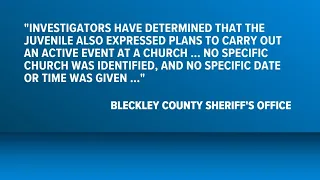 Juvenile charged with Bleckley County school threat considered 'active event' at a church