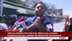 Amplio dispositivo policial desaloja locales comerciales del centro de negocios Teleofertas