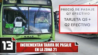 Bus fare increased in Zone 21