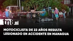 Honking and a maneuver end in an accident involving a motorcycle, a box truck, and a semi-truck